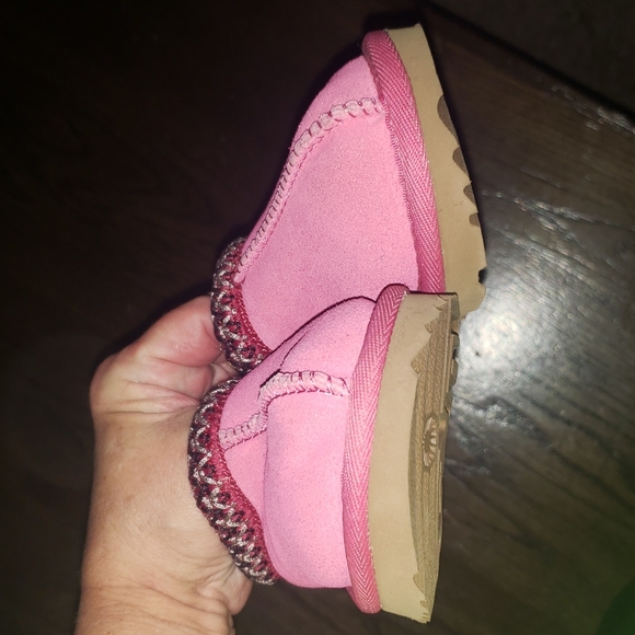 New UGG Pink Kids' Tasman II Slippers Size 7.5 - Picture 13 of 16